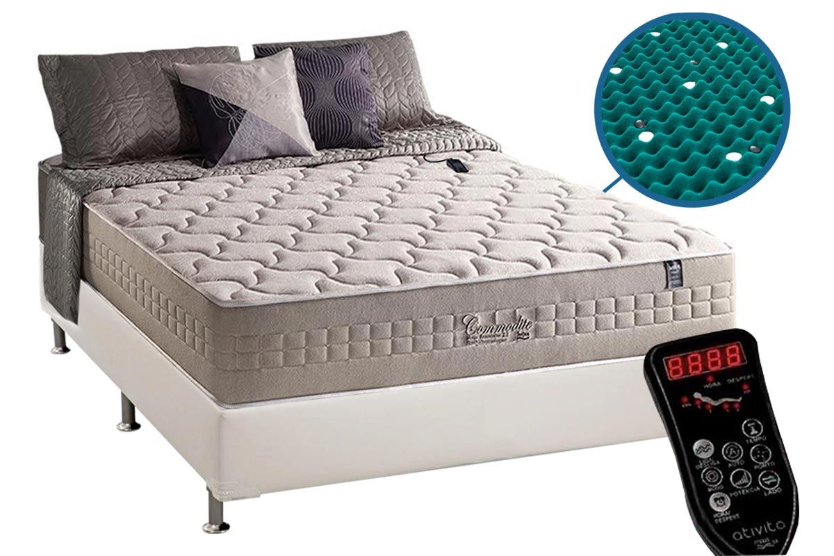 Cama Box CRC +Colchão c/Massagem Commodite Anjos