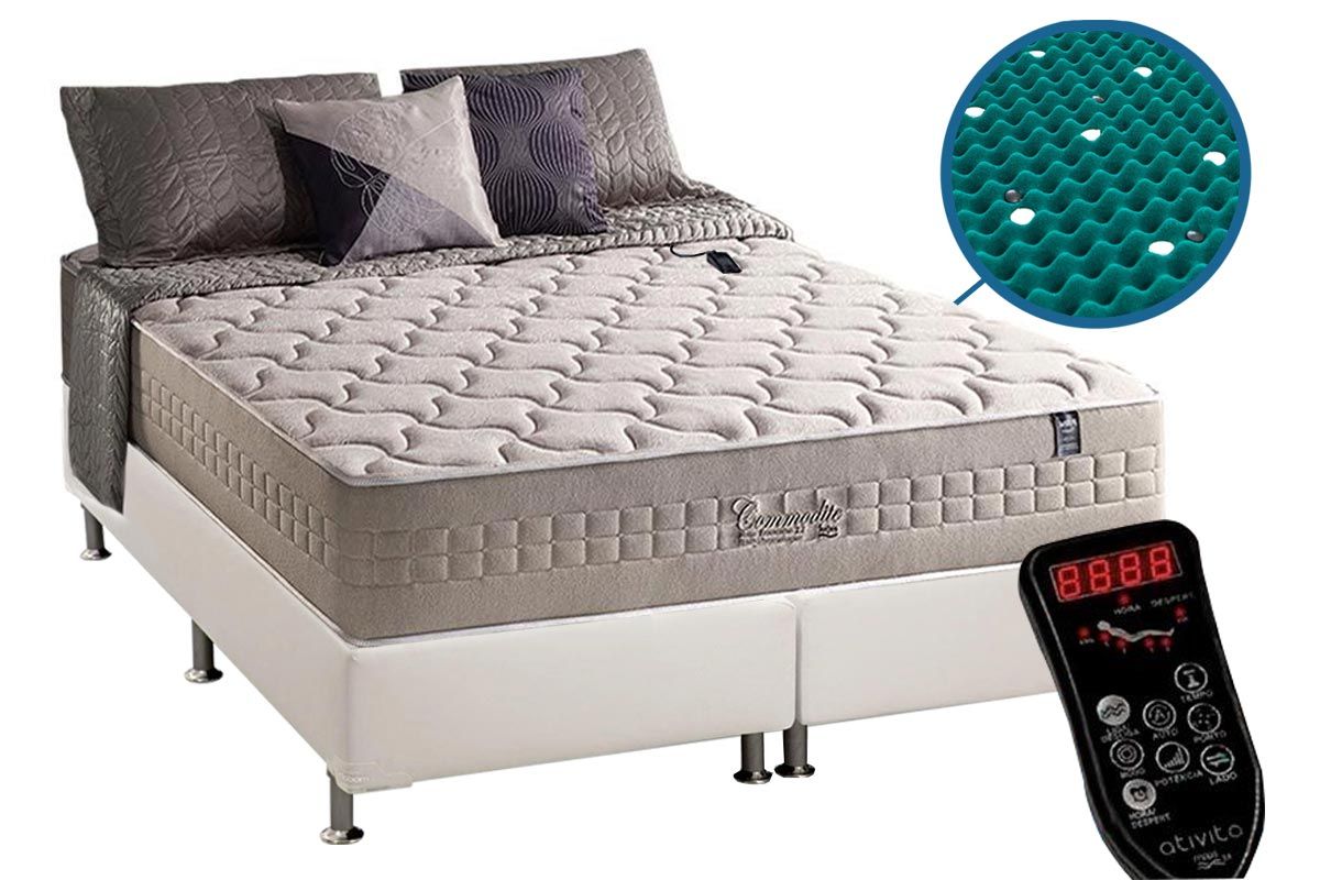 Cama Box CRC +Colchão c/Massagem Commodite Anjos