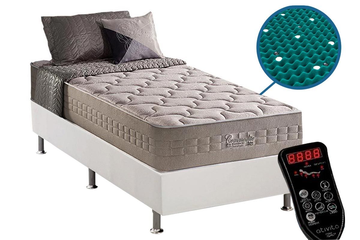 Cama Box CRC +Colchão c/Massagem Commodite Anjos