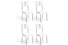 Cadeira Jantar Munique 4C047CR Aço Kit 4 Un Kappesberg - Cromada/Branco 106