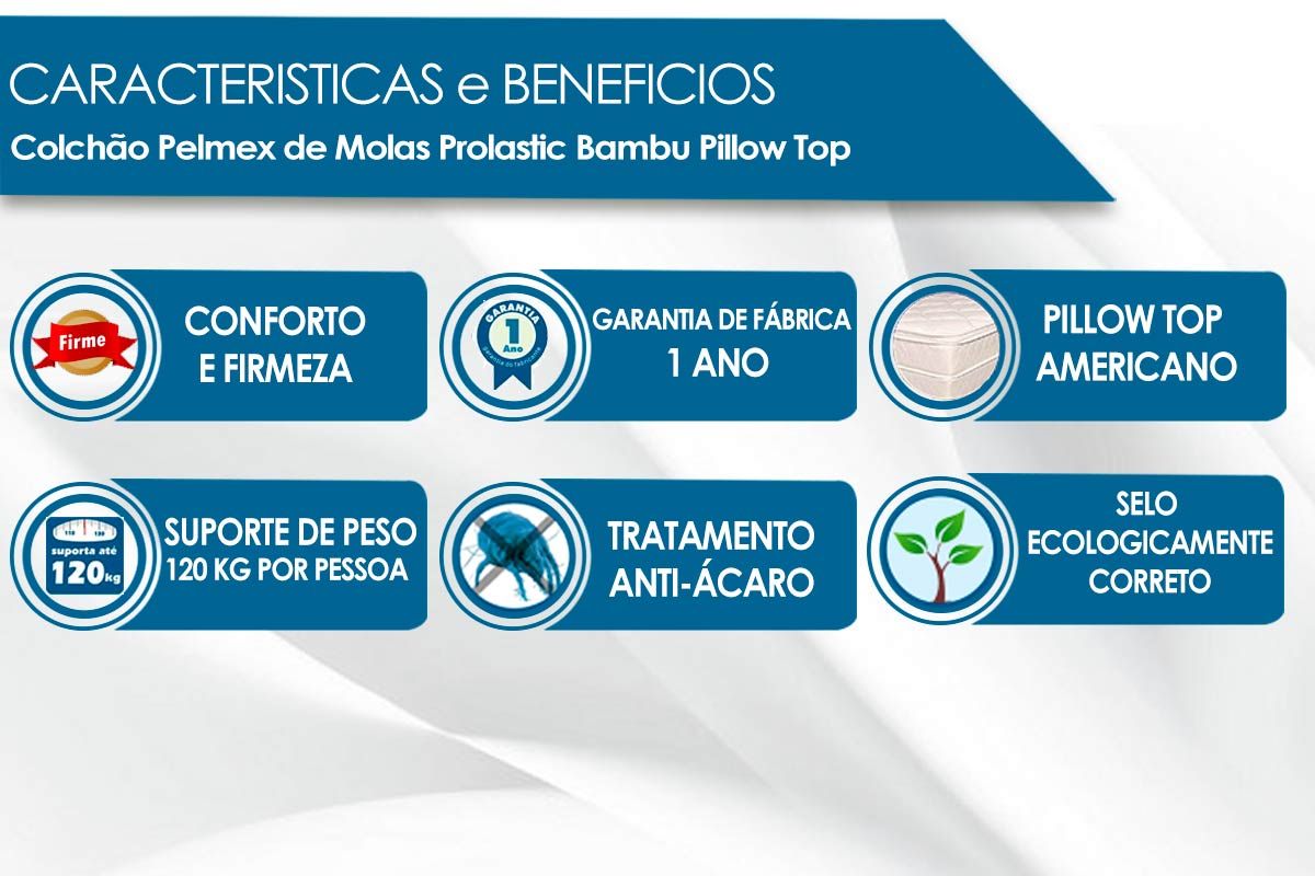 Colchão Molas Prolastic Probel ProDormir Bambu Colchão Molas Prolastic Probel ProDormir Bambu