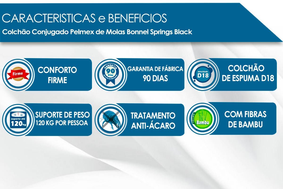 Cama Box Conjugado c/Colchão Springs Black Probel Cama Box Conjugado c/Colchão Springs Black Probel
