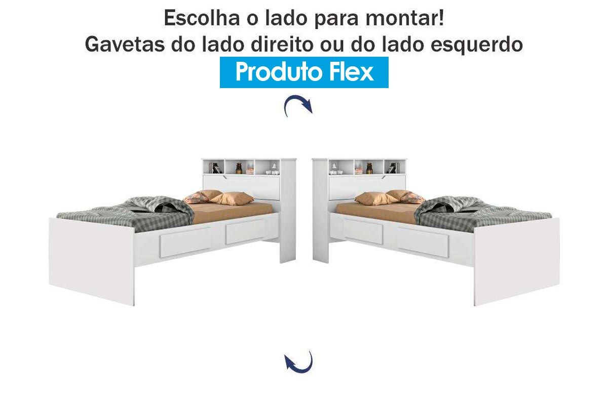 Cama Solteiro Ravena c/2 Gavetas Conquista Cama Solteiro Ravena c/2 Gavetas Conquista