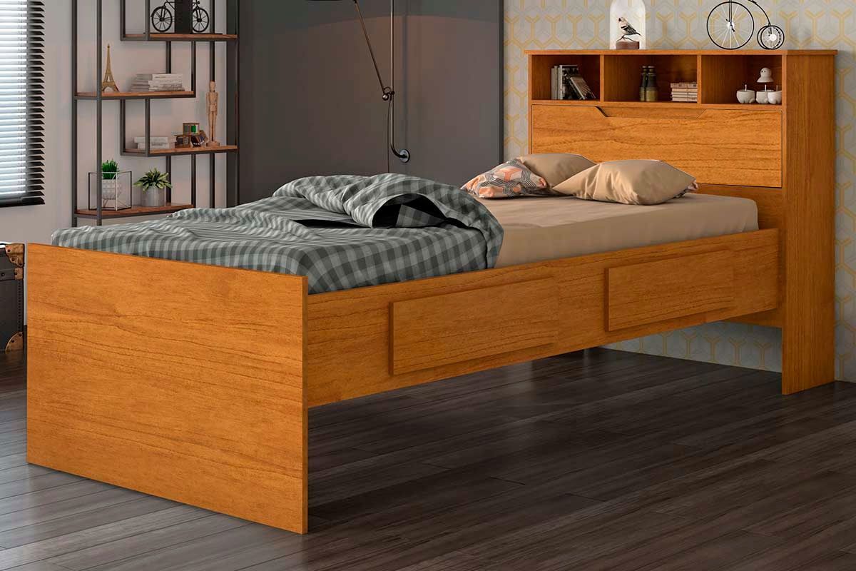 Cama Solteiro Ravena c/2 Gavetas Conquista Cama Solteiro Ravena c/2 Gavetas Conquista