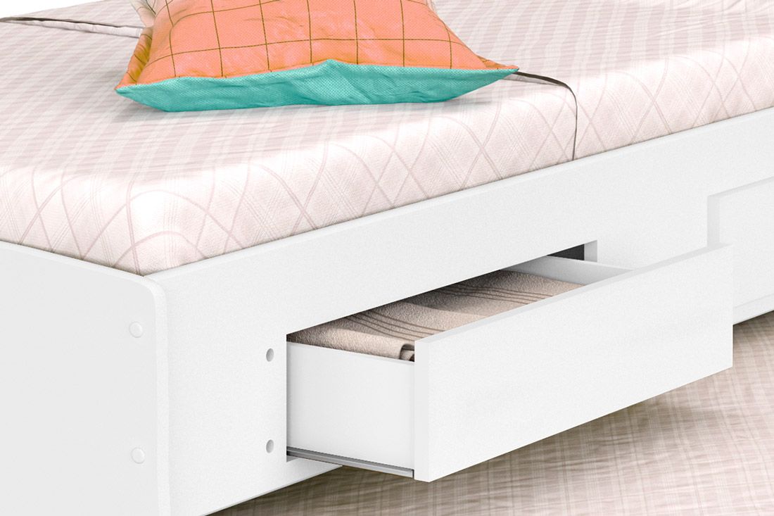Cama Solteiro Ravena c/2 Gavetas Conquista Cama Solteiro Ravena c/2 Gavetas Conquista