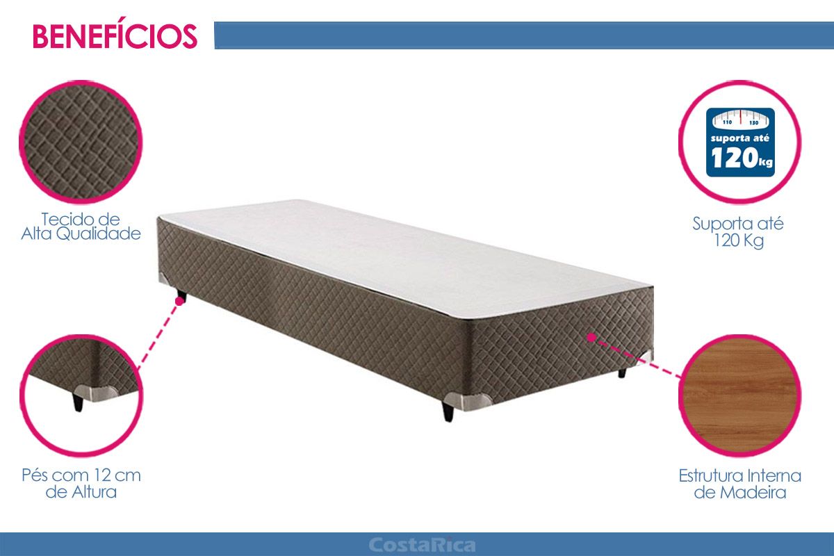 Cama Box Herval Suede Velvet Gray Cama Box Herval Suede Velvet Gray