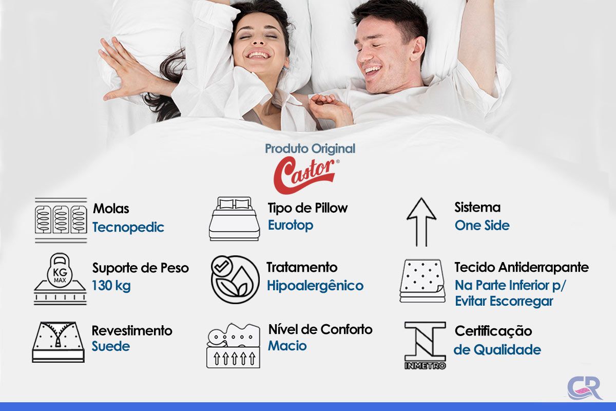 Colchão Molas Tecnopedic Castor Revolution Colchão Molas Tecnopedic Castor Revolution