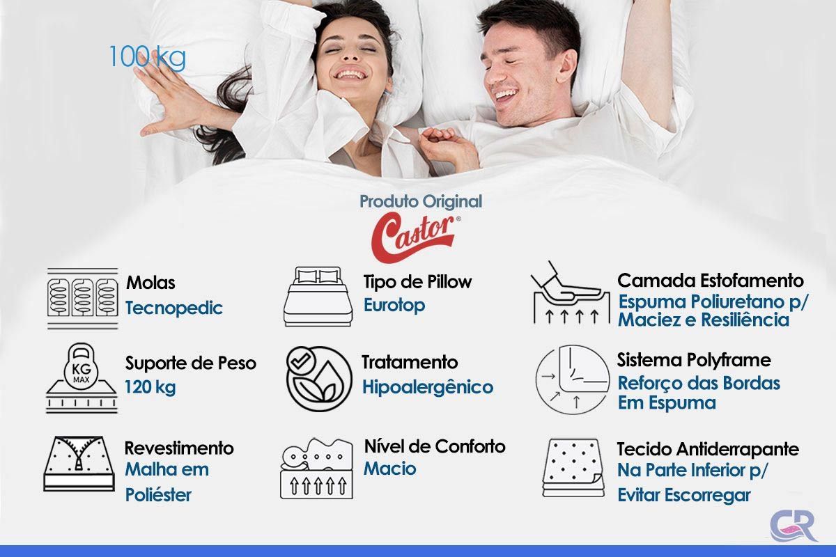 Colchão Molas Tecnopedic Castor S Star Air Colchão Molas Tecnopedic Castor S Star Air