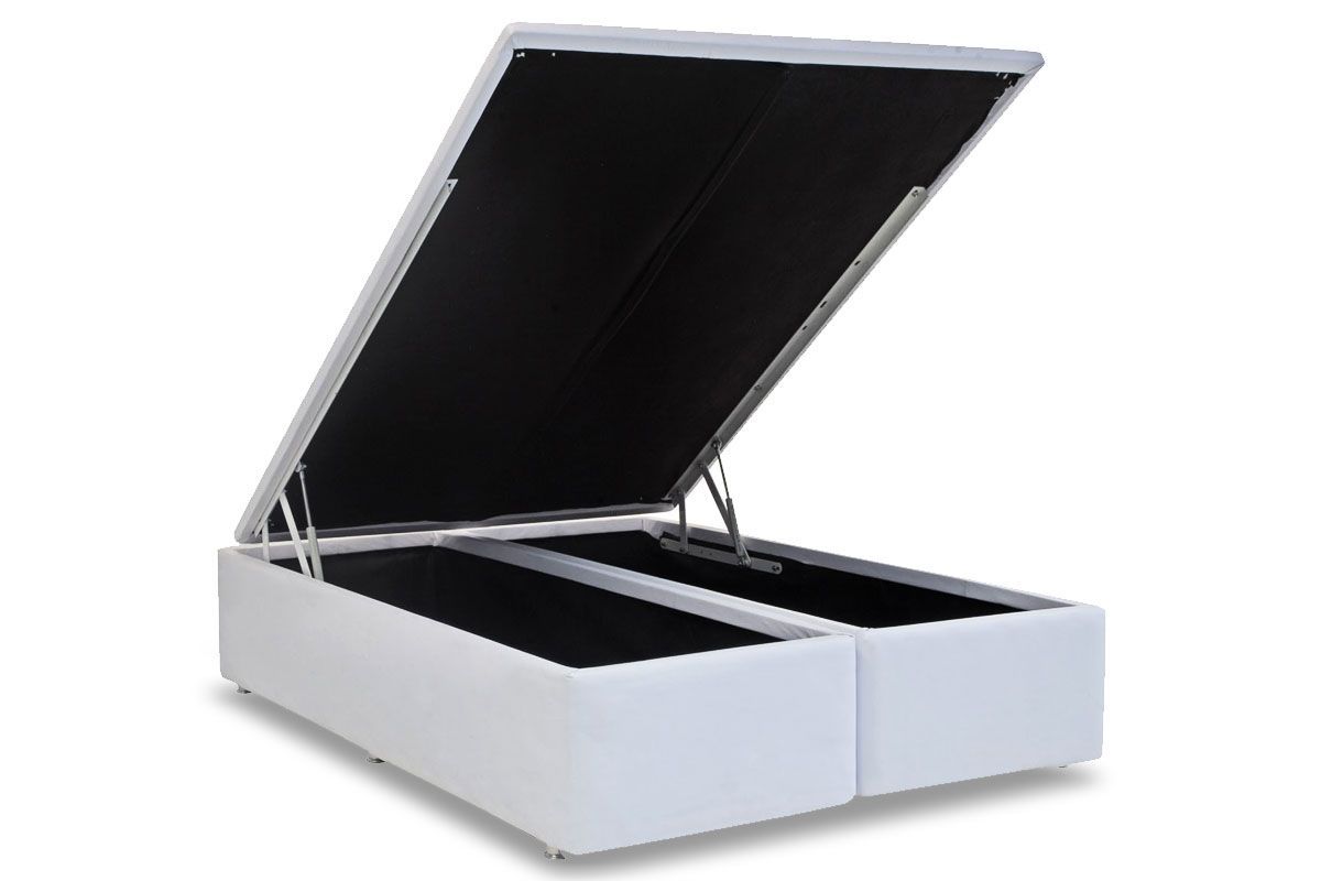 Cama Box Baú Universal Courano White - OrtobomKing - 193x203x39