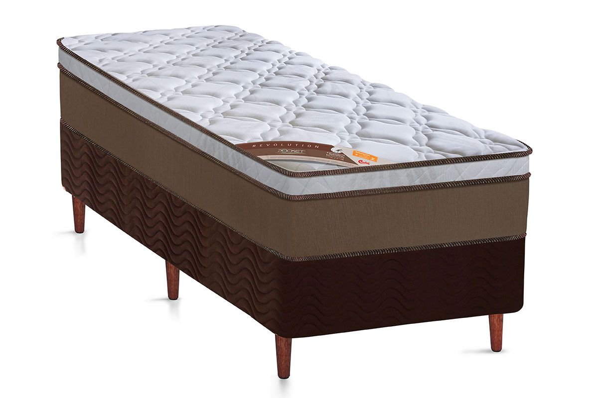 Cama Box CRC +Colchão Molas Revolution Castor