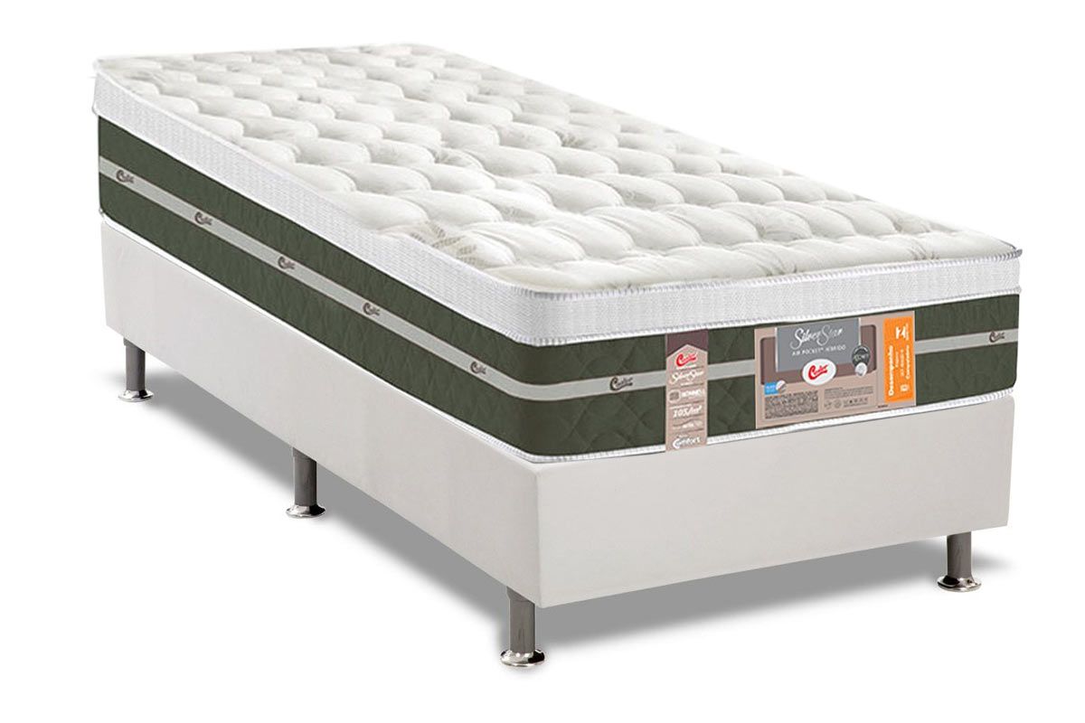Cama Box CRC +Colchão Molas Silver Star Castor