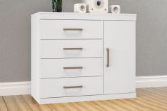 Cômoda Plus c/1 Porta 4Gavs S. Andirá - Branco