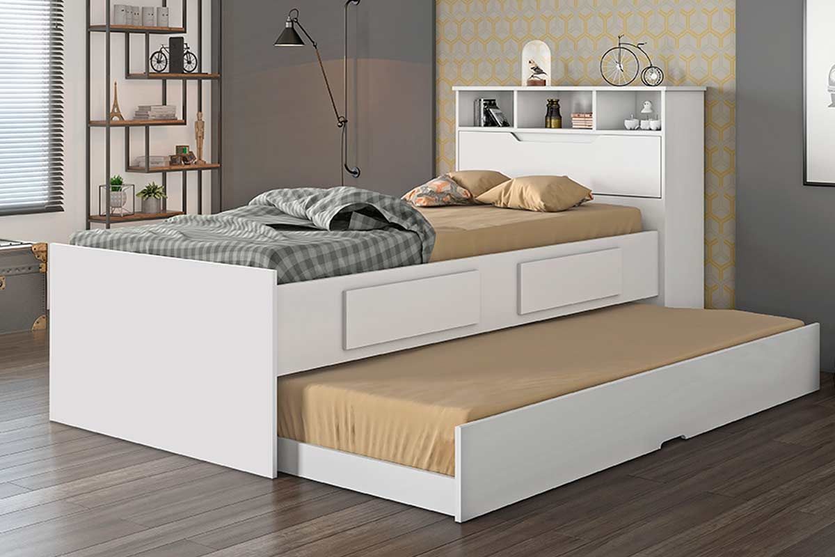 Cama Solteiro Ravena c/2 Gavs e Auxiliar Conquista