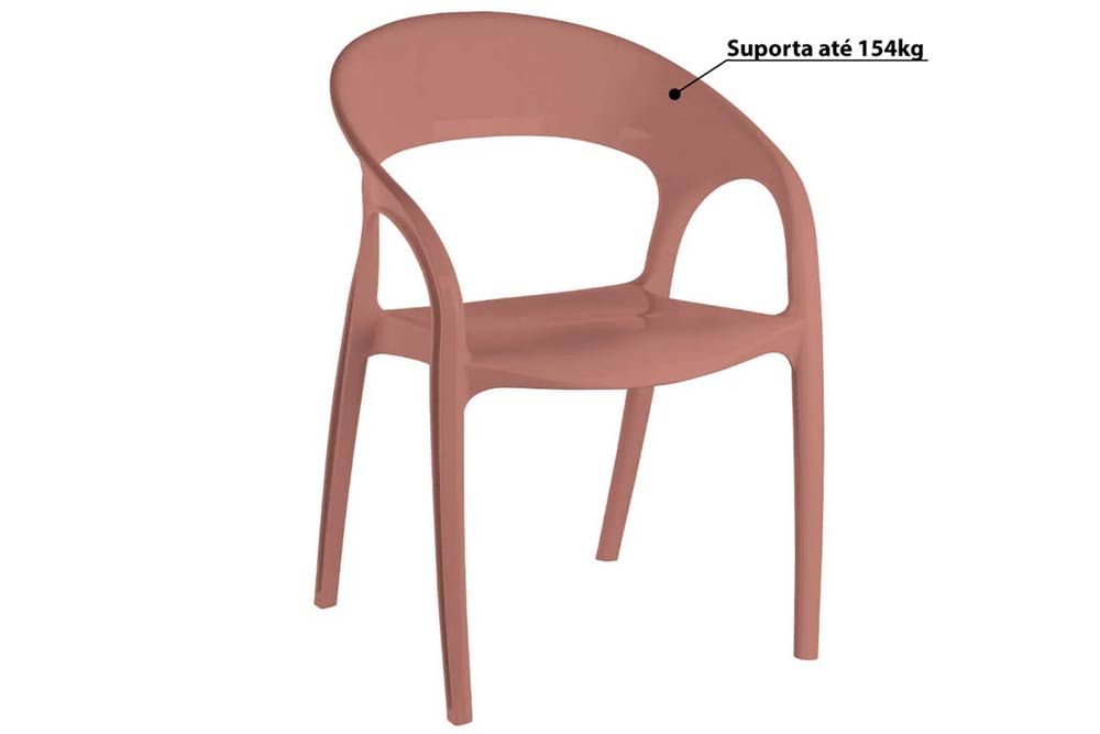 Cadeira Jantar Glass Plus UZ8004 PP Kit 4Un Kappesberg Cadeira Jantar Glass Plus UZ8004 PP Kit 4Un Kappesberg