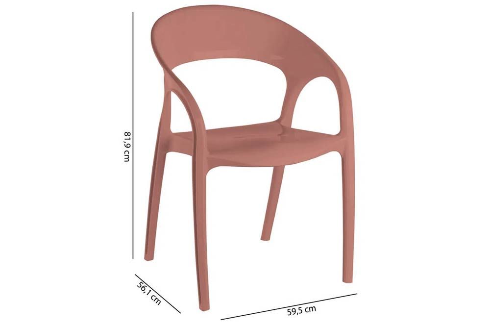 Cadeira Jantar Glass Plus UZ8004 PP Kit 4Un Kappesberg Cadeira Jantar Glass Plus UZ8004 PP Kit 4Un Kappesberg