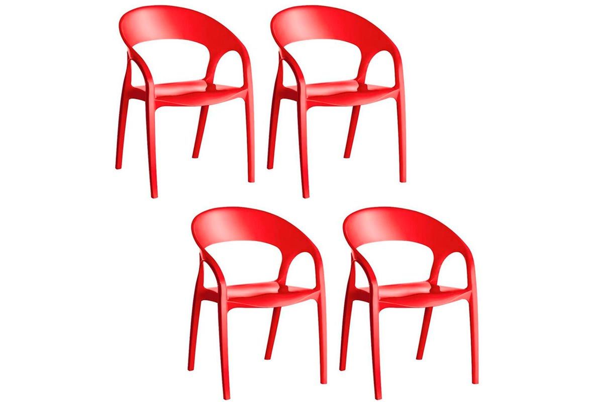Cadeira Jantar Glass Plus UZ8004 PP Kit 4Un Kappesberg Cadeira Jantar Glass Plus UZ8004 PP Kit 4Un Kappesberg