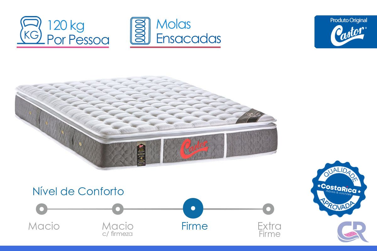 Colchão Molas Ensacadas Castor G Star Light Plush
