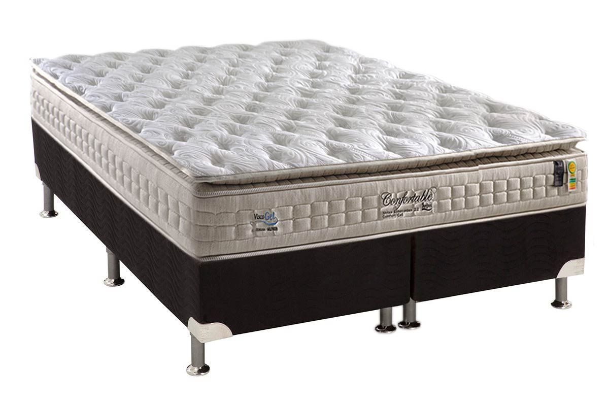 Cama Box CRC +Colchão Molas Confortable Anjos