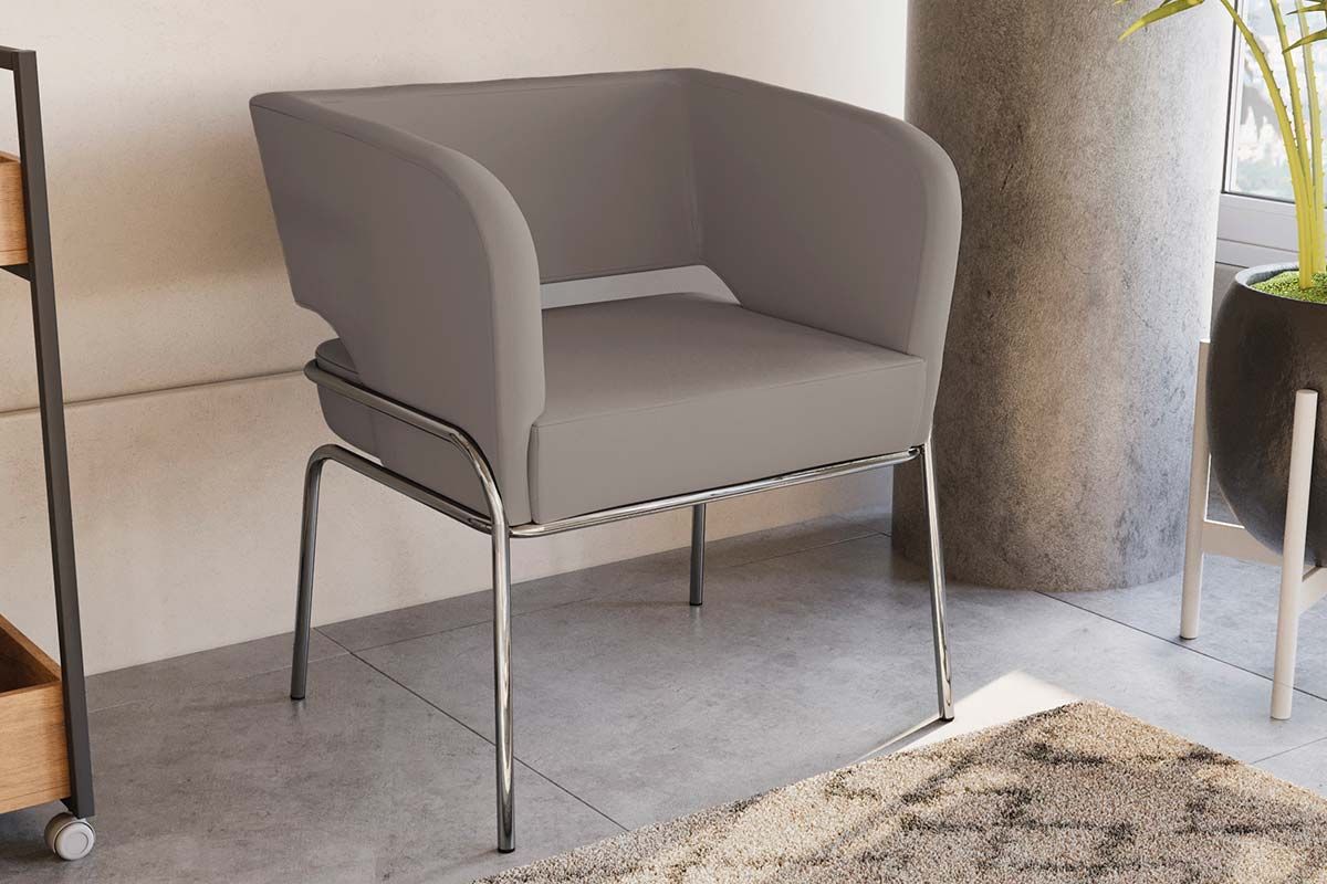Poltrona Decorativa p/ Sala Urbana KappesbergDeluxe Cinza Claro Poltrona Decorativa p/ Sala Urbana KappesbergDeluxe Cinza Claro