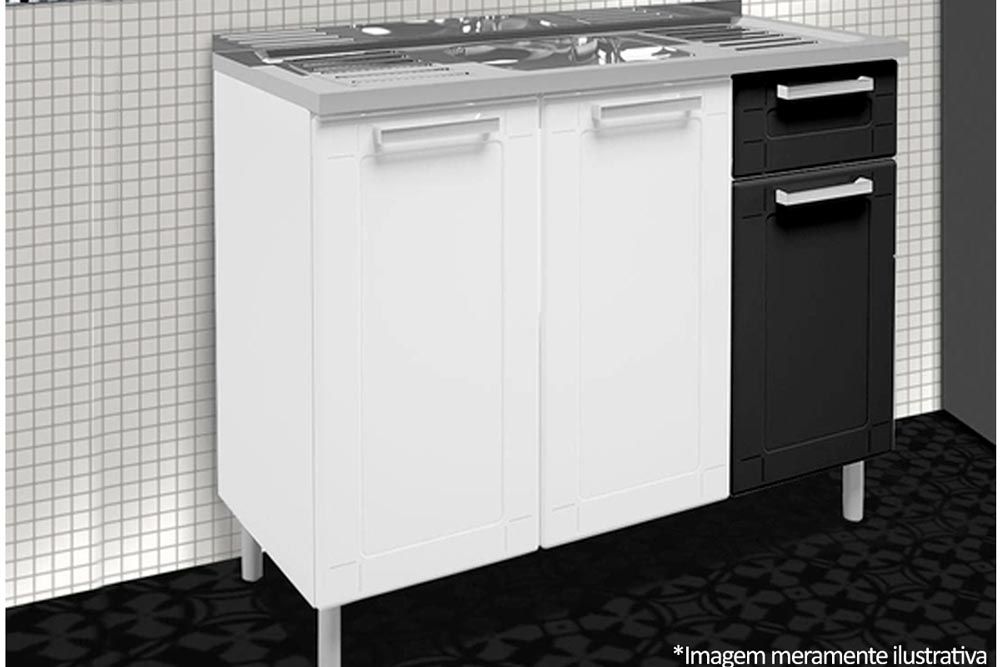 Balcão Cozinha Bertolini c/Pia Múltipla c/3 Portas e 1 Gaveta Balcão Cozinha Bertolini c/Pia Múltipla c/3 Portas e 1 Gaveta