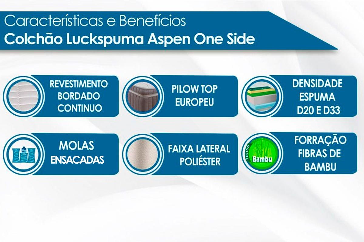 Colchão Molas Ensacadas Luckspuma Aspen Colchão Molas Ensacadas Luckspuma Aspen