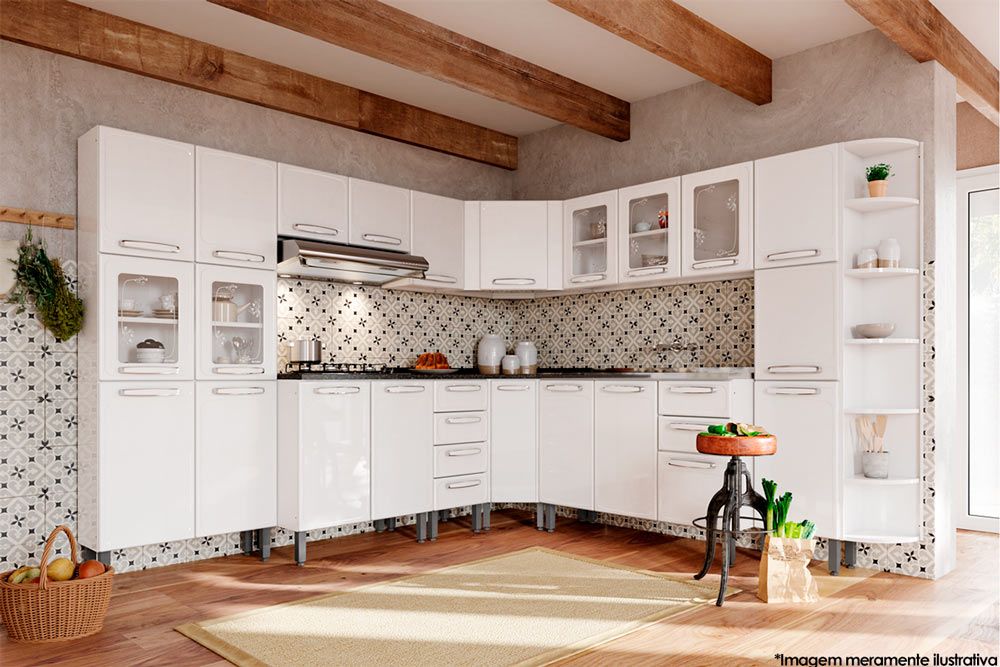 Balcão Cozinha Bertolini c/Tampo Canto Oblíquo Evidence 7115 c/1 Porta 68cm