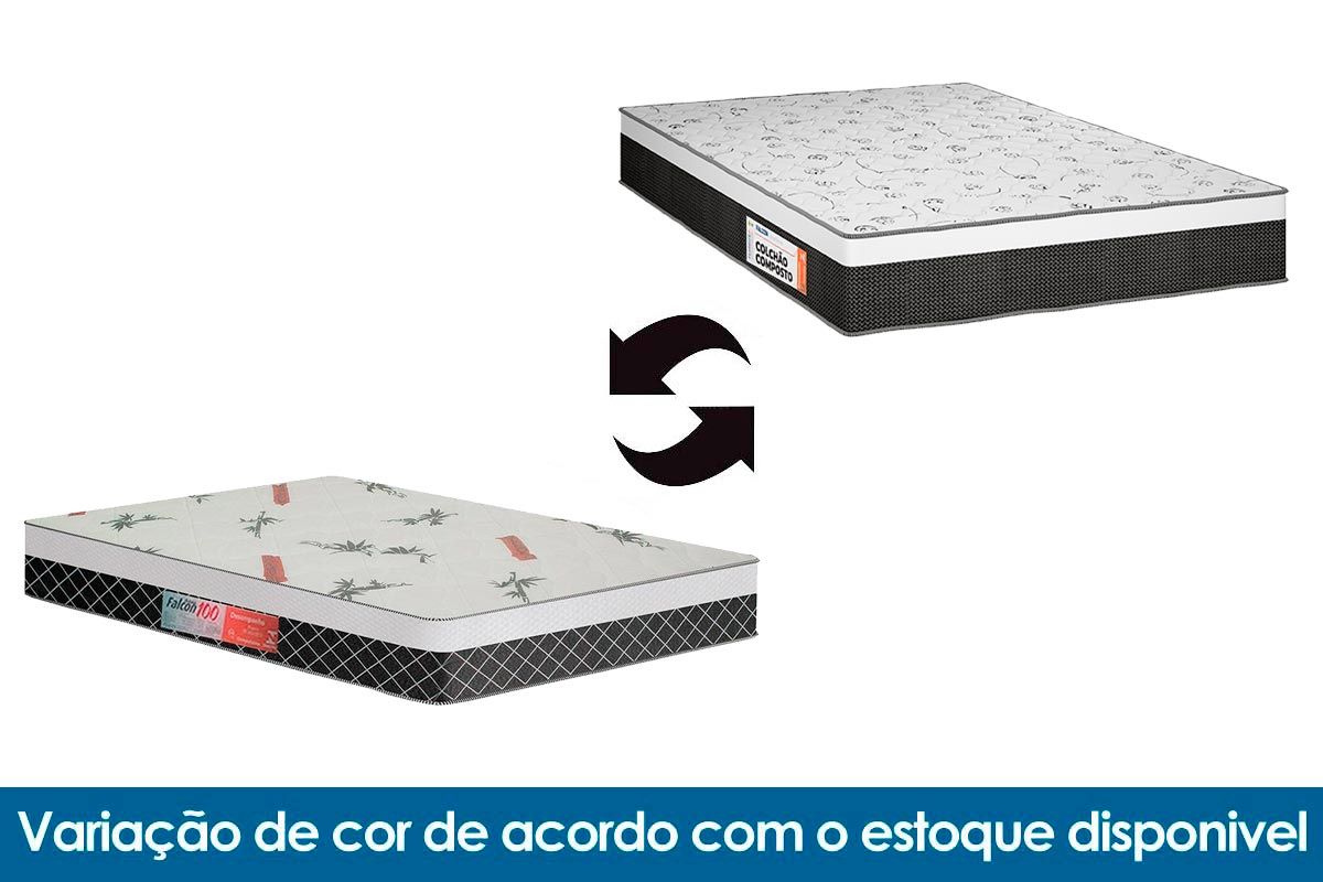 Cama Box CRC +Colchão Ortopédico Falcon Plumatex