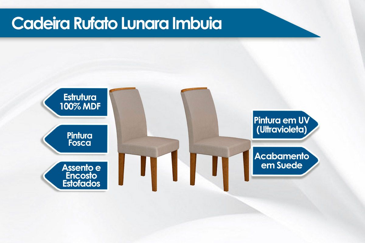 Cadeira Jantar Lunara Kit 2 Un Rufato Cadeira Jantar Lunara Kit 2 Un Rufato