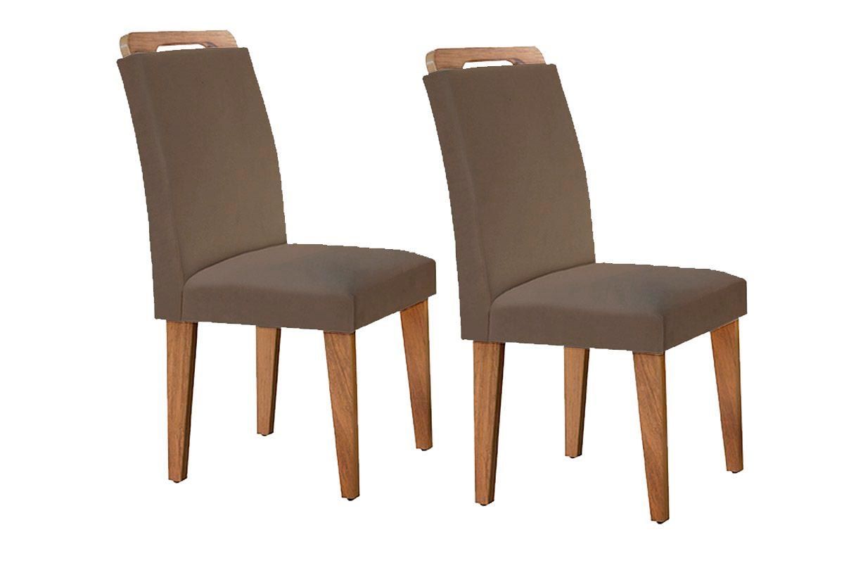 Cadeira Jantar Athenas Kit 2 Un RufatoImbuia/Suede Capuccino