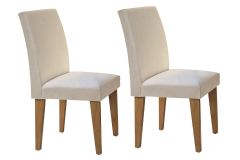 Cadeira Jantar Grécia Kit 2Un Rufato - Imbuia-Capuccino/Suede Creme