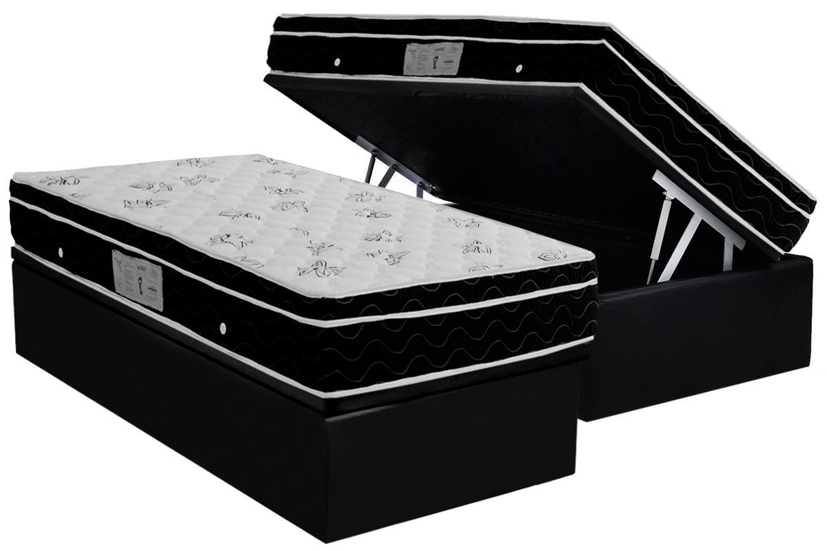 Cama Box Baú CRC +Colchão Molas Physical Ortobom