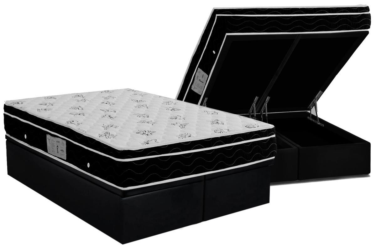 Cama Box Baú CRC +Colchão Molas Physical Ortobom