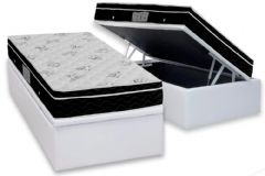 Conjunto Box Baú: Colchão Molas Ortobom Nanolastic Physical + Base CRC Courano White