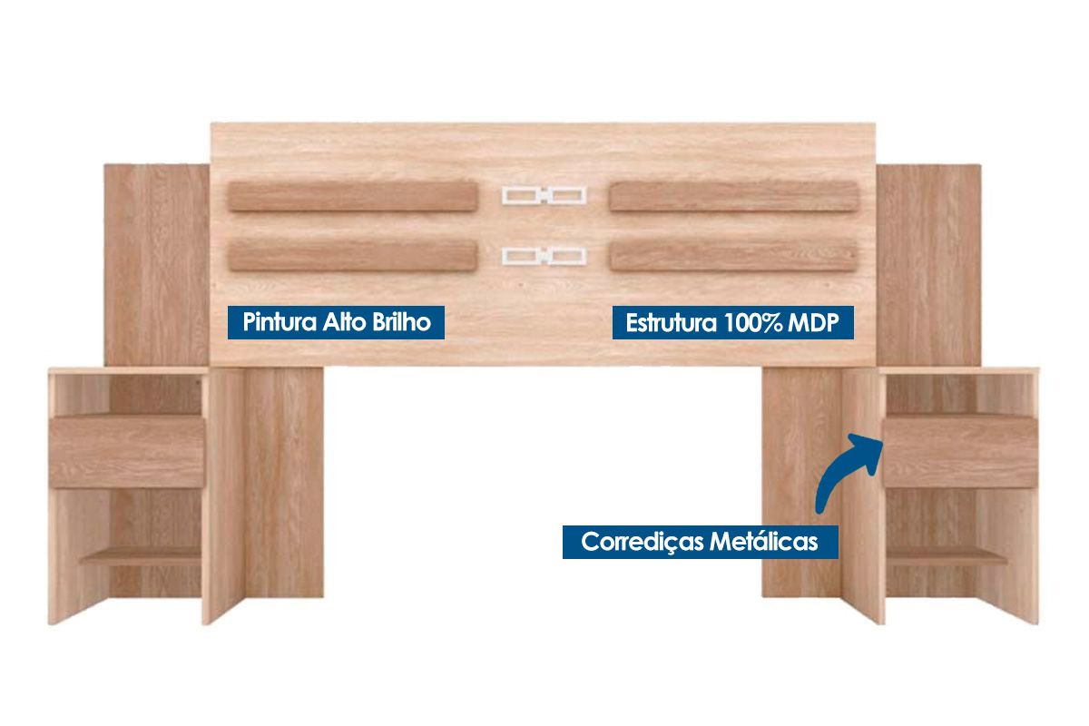 Cabeceira Box Madeirado Demóbile Casal Triunfo