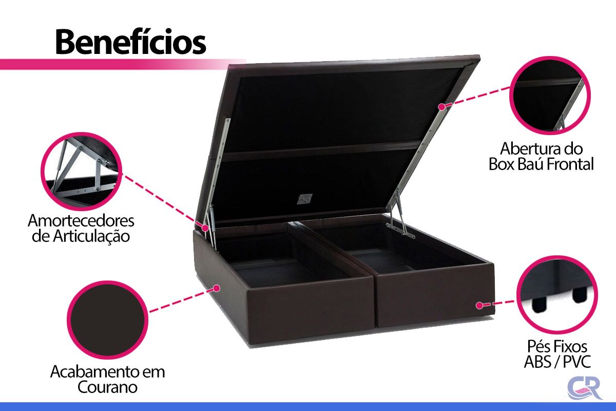 Cama Box Baú Ortobom Light Physical Corano Brown Cama Box Baú Ortobom Light Physical Corano Brown