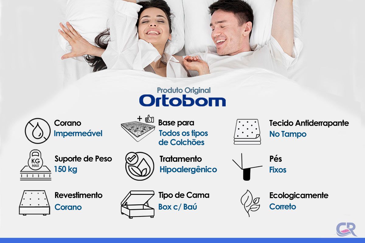 Cama Box Baú Ortobom Light Physical Corano Gray