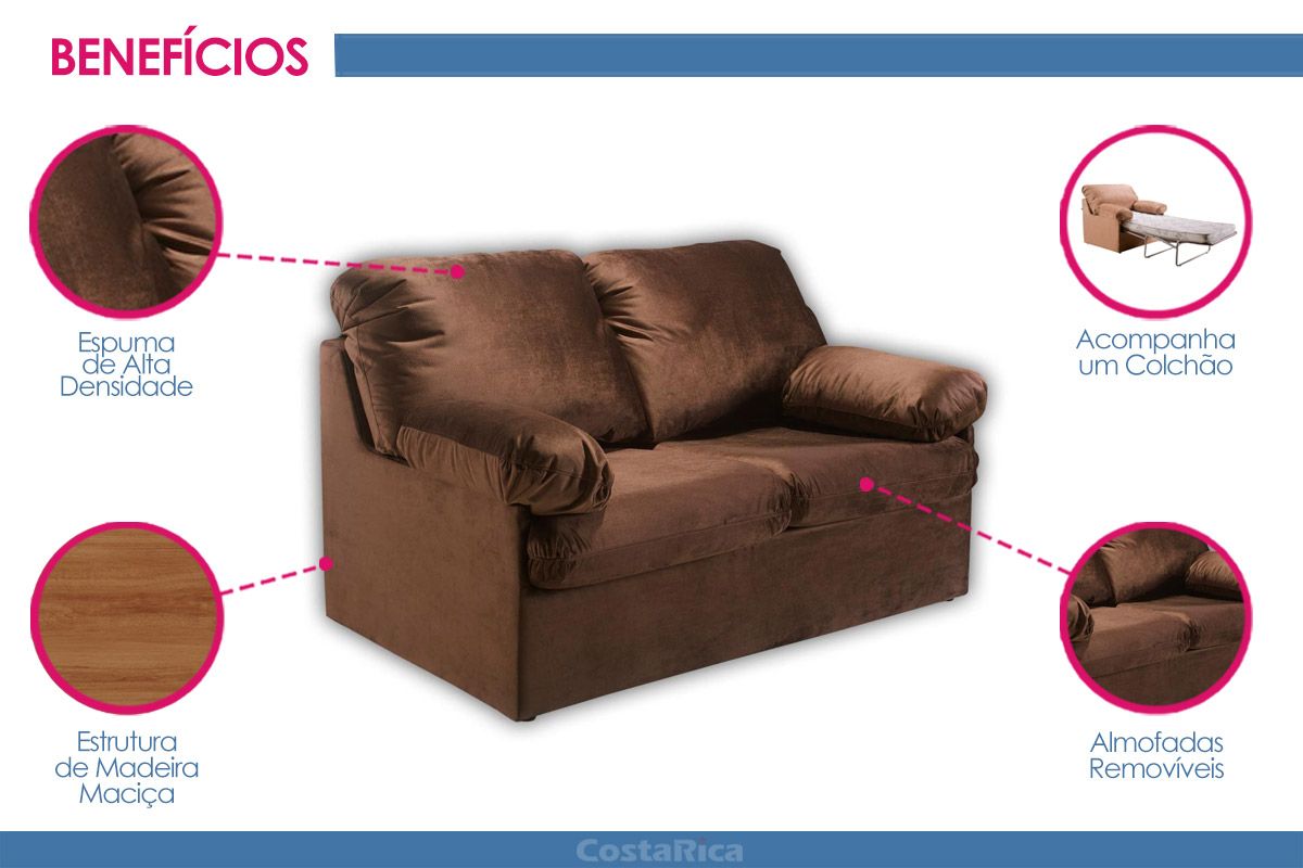 Sofá Cama Casal MH1456 Idea Herval Sofá Cama Casal MH1456 Idea Herval