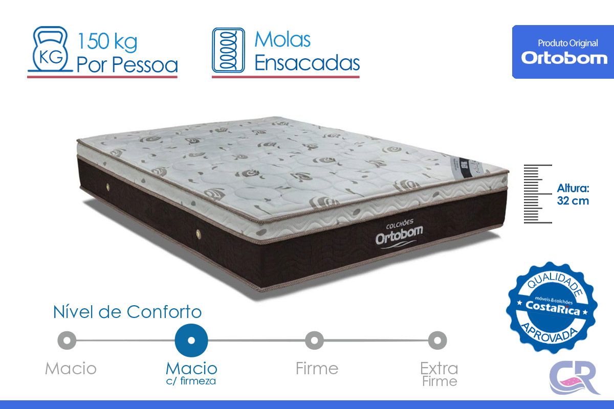 Colchão Molas Ensacadas Ortobom Sleep King Colchão Molas Ensacadas Ortobom Sleep King