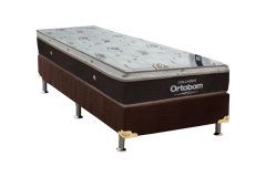Cama Box Filhão +Colchão Molas Sleep King Látex Ortobom