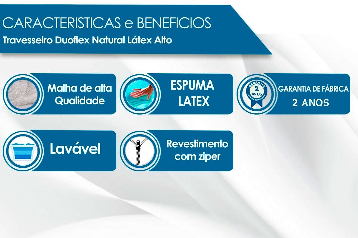 Travesseiro Látex Natural Extra Alto LN1101 Duoflex