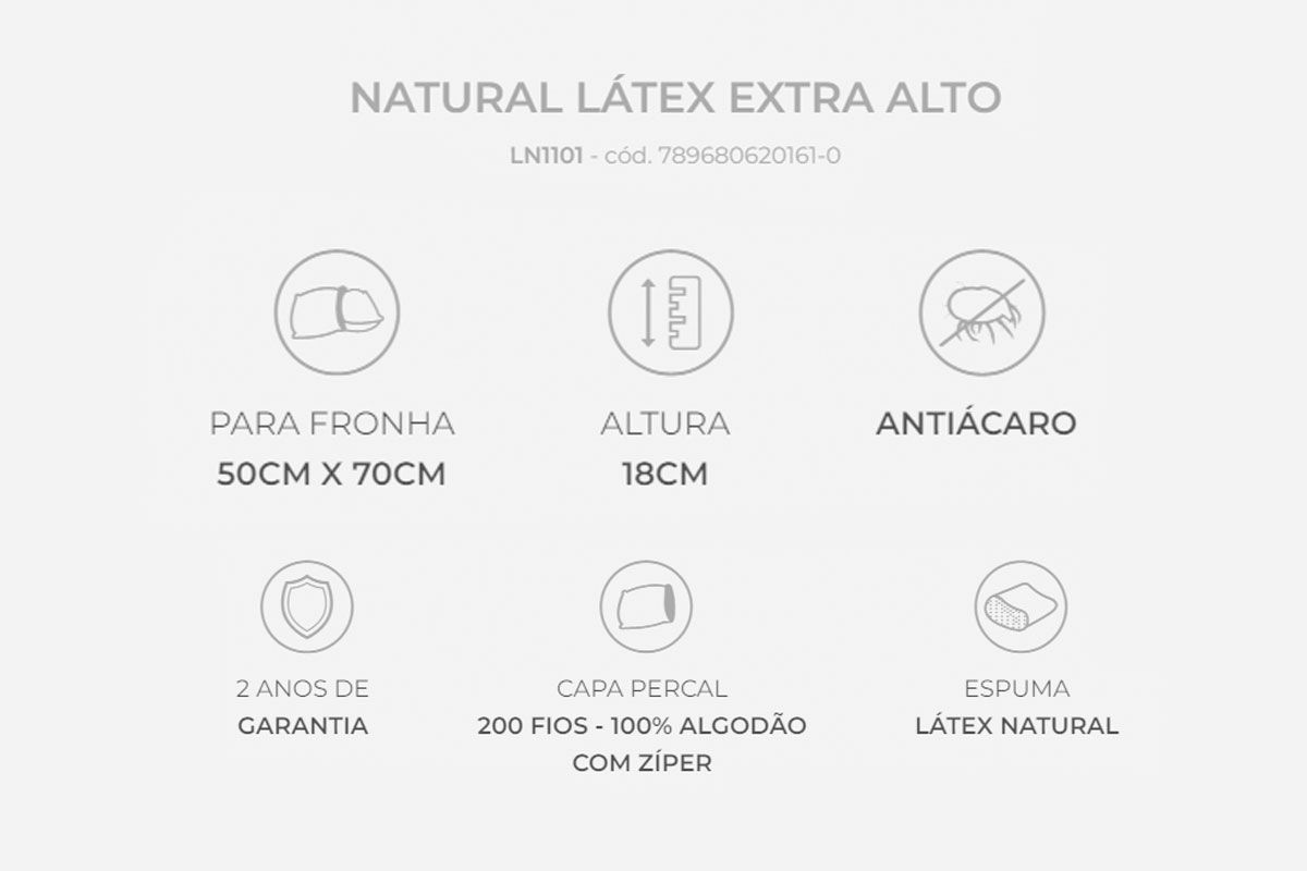 Travesseiro Látex Natural Extra Alto LN1101 Duoflex