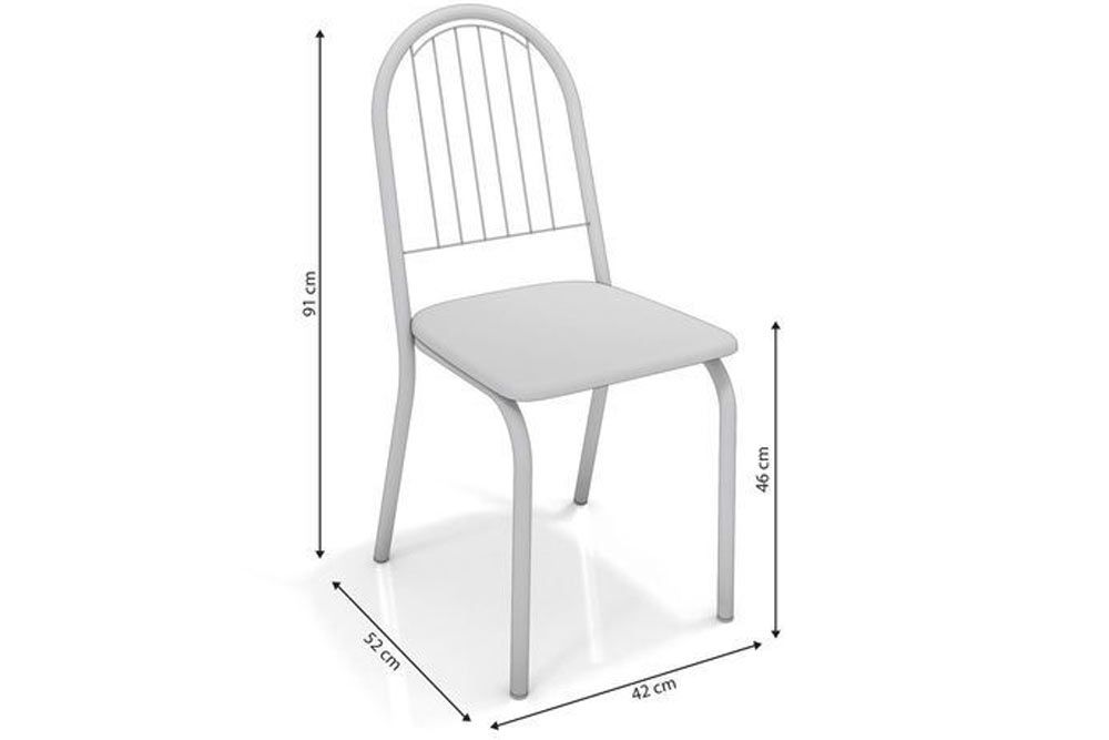 Sala Jantar Mesa Volga c/ Tampo de Vidro 95cm e 4 Cadeiras Noruega - Kappesberg