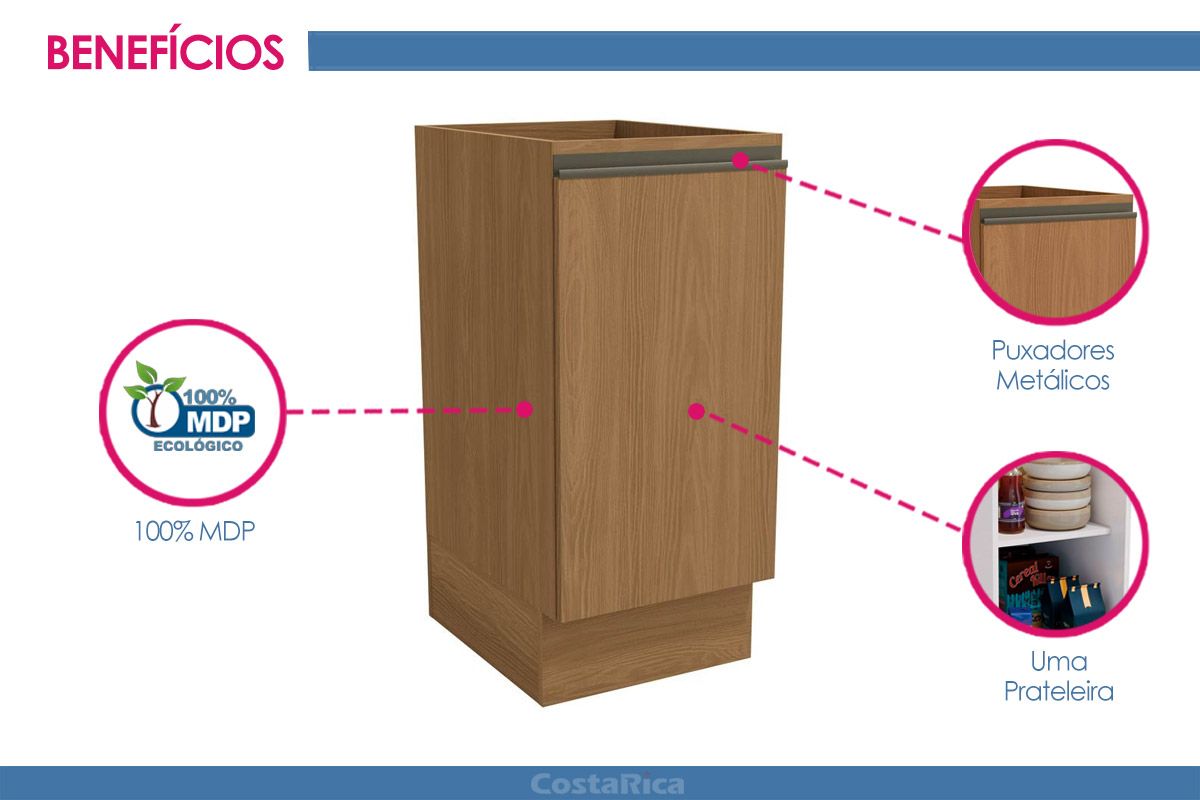 Balcão Cozinha Kappesberg Maxxi G741 c/1 Porta s/Tampo 40cm Balcão Cozinha Kappesberg Maxxi G741 c/1 Porta s/Tampo 40cm