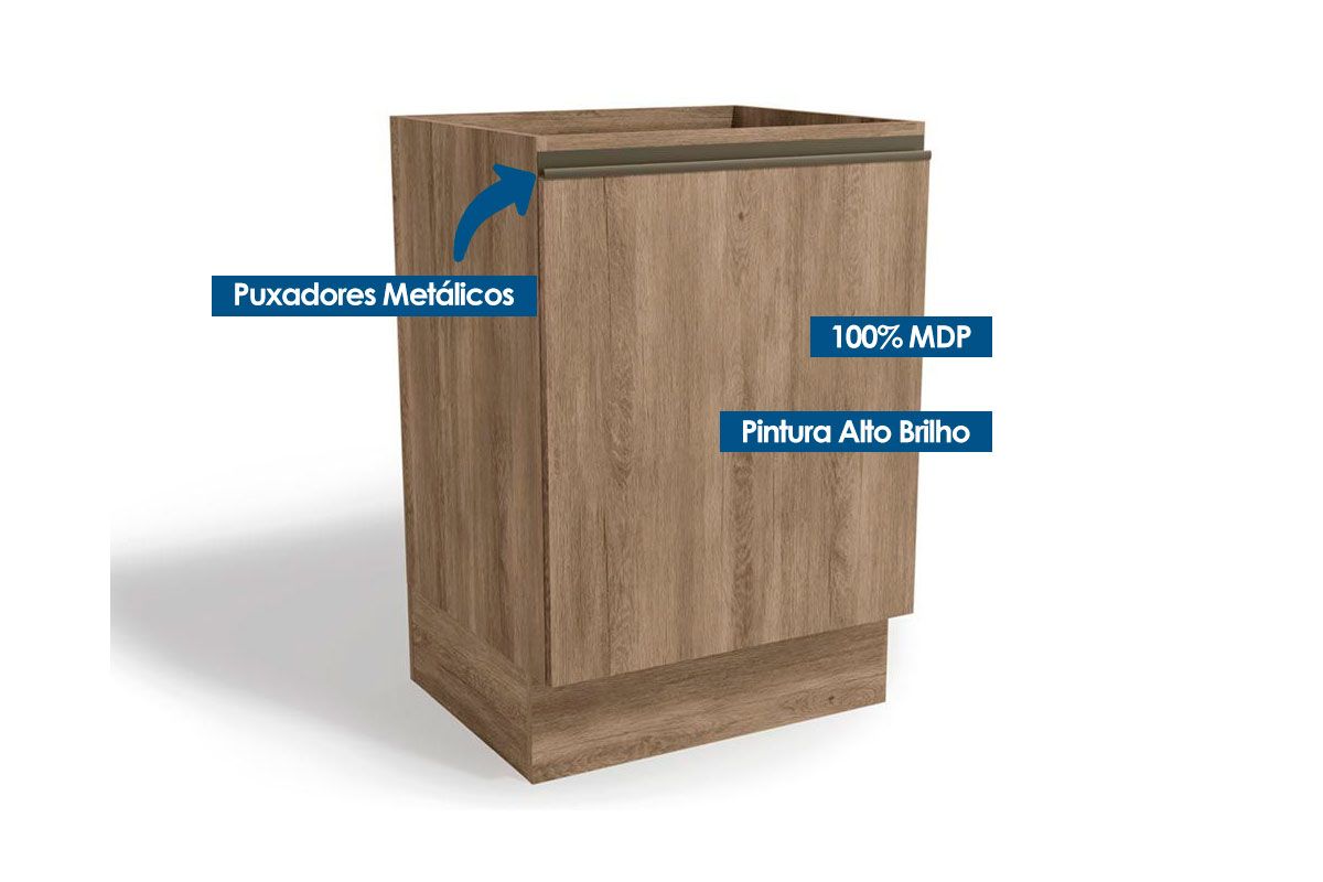 Balcão Cozinha Kappesberg Maxxi G742 c/1 Porta s/Tampo 60cm Balcão Cozinha Kappesberg Maxxi G742 c/1 Porta s/Tampo 60cm