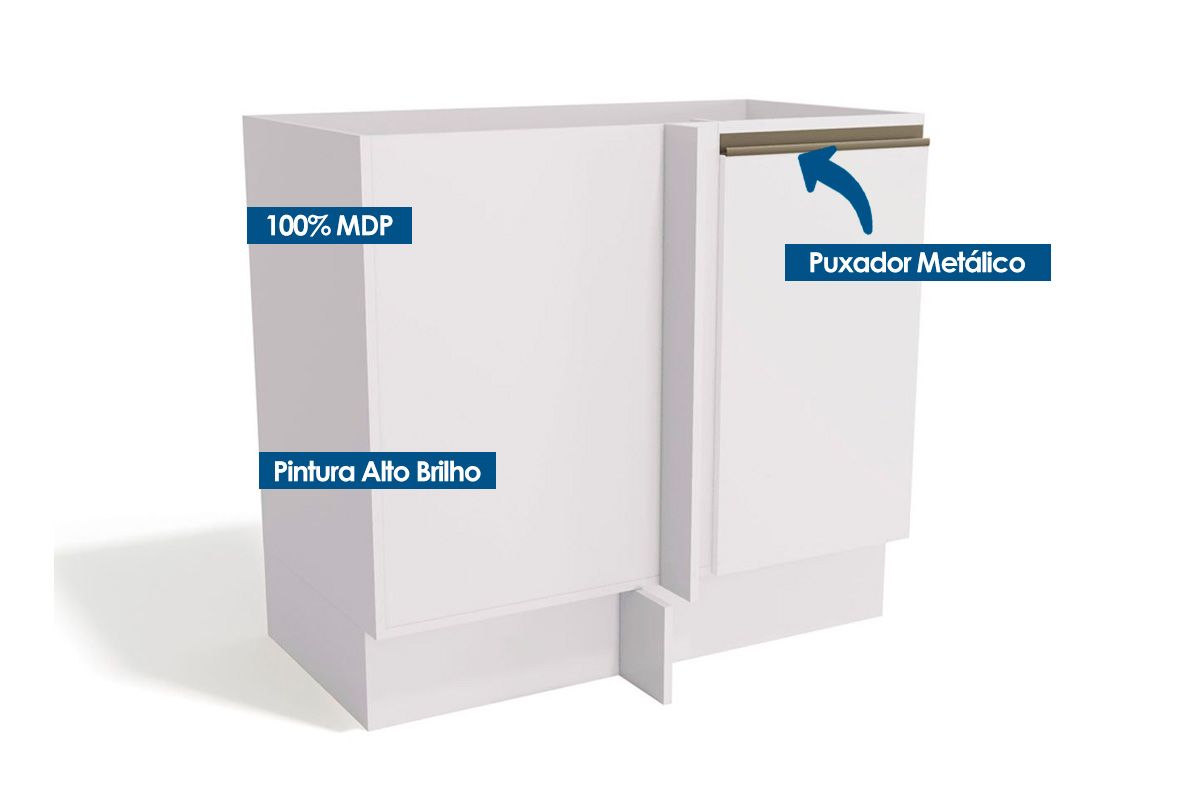 Balcão Cozinha Kappesberg Canto Maxxi G748 c/1 Porta s/Tampo 98cm