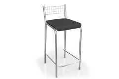 Banqueta Sala de Jantar Zurique 1B605 1 Un Kappesberg - Cromada/Preto 110