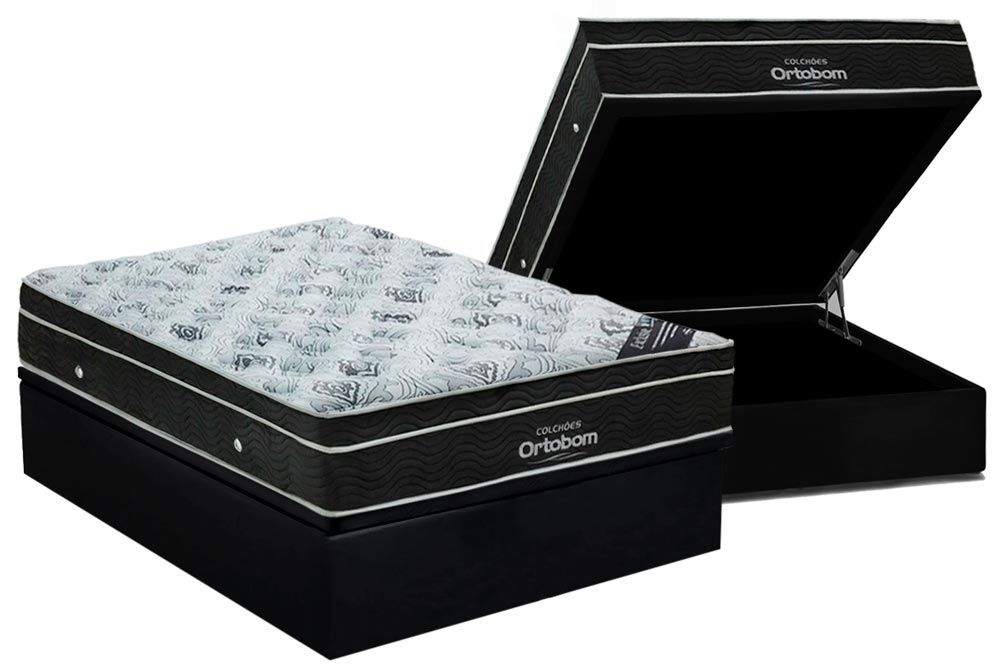 Cama Box Baú CRC +Colchão Molas Light Ortobom