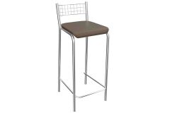 Banqueta Sala de Jantar Gênova 1B705CR Aço 1 Un Kappesberg - Cromado/Corano Marrom