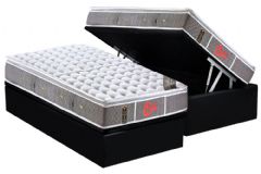 Cama Box Baú Filhão +Colchão Molas Light Stress Castor