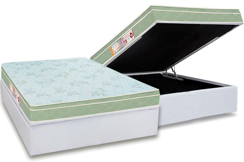 Cama Box Baú CRC +Colchão D33 Sleep Max Castor